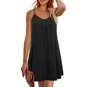 Women's 2024 Summer Beach Spaghetti  Straps Floral Swing Sun Dress Casual Mini D